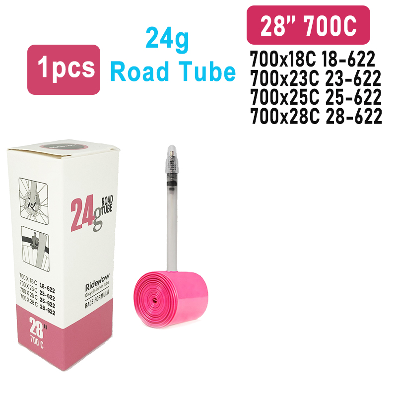 Ridenow Bike Inner Tube 24G 36G 39G 700 18C 25C 28C 32C 35C 38C Road Bike TPU Tube Ultralight French Valve 45mm 65mm 85mm Tube: Red / 80mm