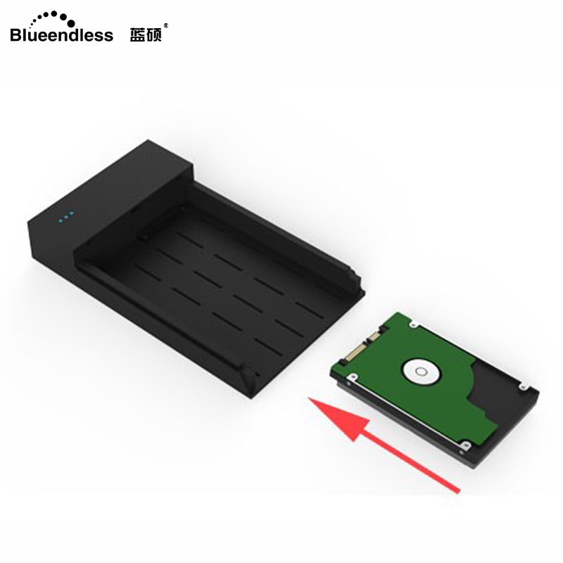 Blueendless 3.5' Hdd Case External Enclosure Plastic 12V 2A Sata to USB 3.0 Hdd Docking Station AC Plug HDD Caddy Box HD Externo