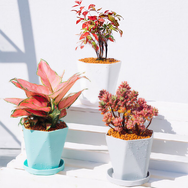 Thickened Flower Pots Home Garden Flower Pots Plastic Gallon Pots Living Room Balcony Green Basket Resin Planting Pots