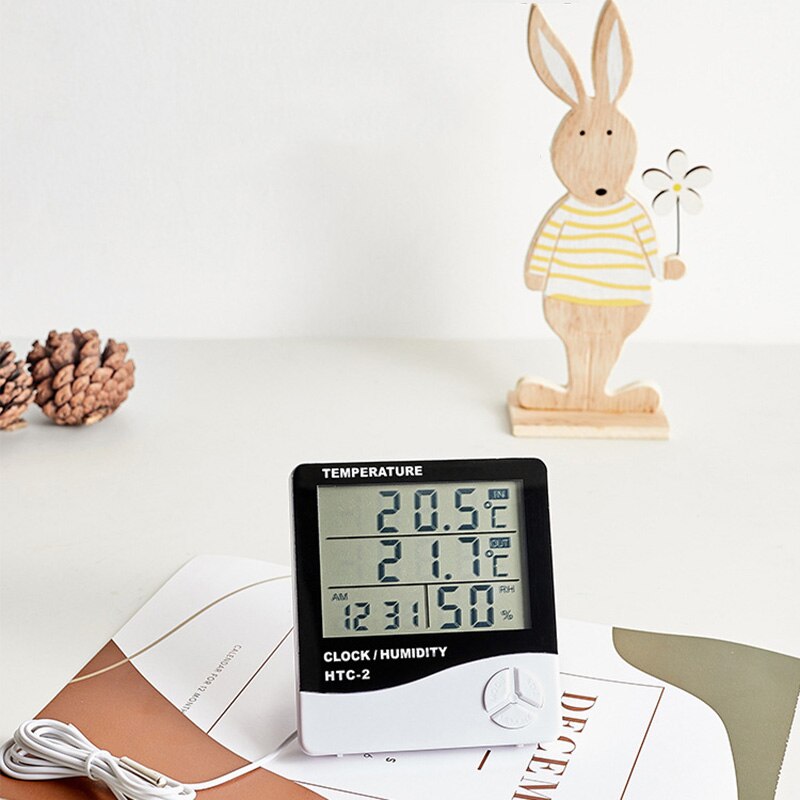 Weather station with outdoor sensor thermometer hygrometer humidity temperature