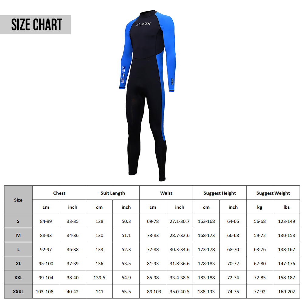 Slinx Mannen Zwemmen Surfen Uv Bescherming Body Duikpak Duiken Wetsuit Snorkelen Spearfishing Lycra Wetsuit