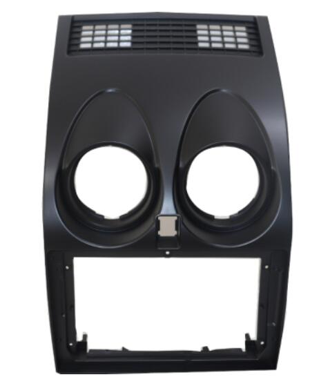 9 tommers bil fascia radio panel til nissan qashqai 2007 bindestrek sett installere ansikt konsoll bezel adapter deksel listverk tallerken: Svart