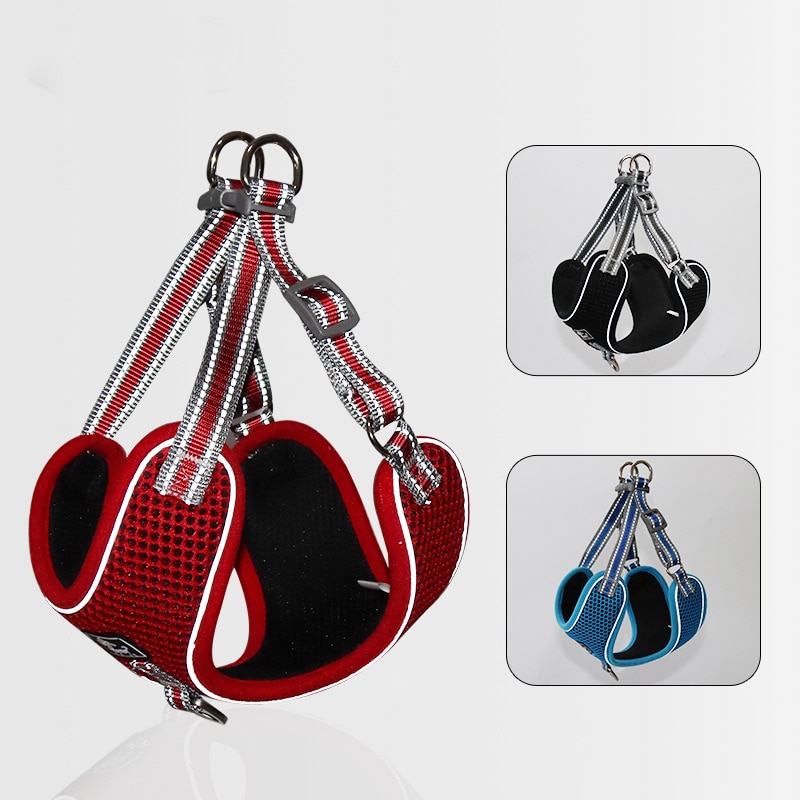 Large Dog Harness Vest big Dog Harnesses Breathable Mesh pet Walking lead Reflective dog chest strap for Labrador Husky Dogs