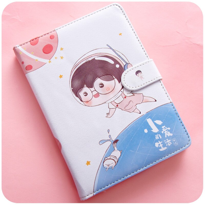 Bloc de notas estampado con forma de fruta, planificador con hebilla magnética, cuaderno de PU, Agenda anual, ilustración de Color, planificación diaria, papelería Kawaii: G