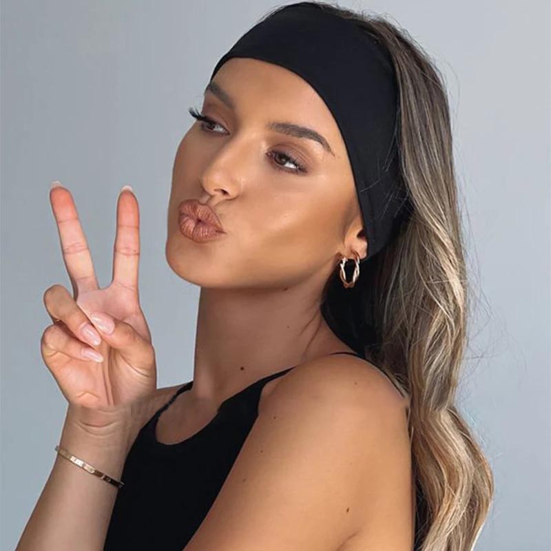Diadema para mujer, turbante, bandas elásticas para el cabello de Color sólido, diadema para Yoga, aro para el cabello de maquillaje a la , diadema vintage, accesorios para el cabello