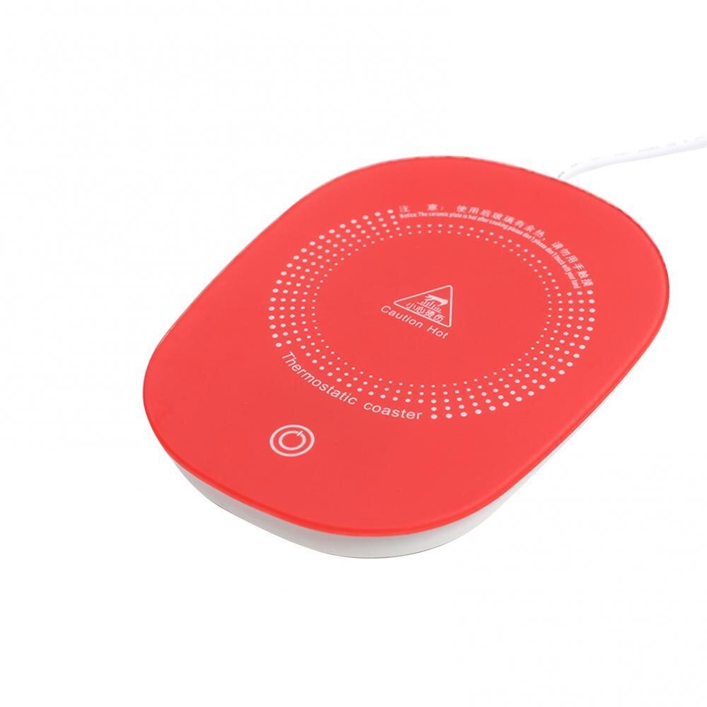 Heating Cup Mat USB Powered Thermostatic Gravity Sensor Coaster Warmer Heating Cup Holder Mat Mug Heater Coffee Mug Cup Warmer: Red