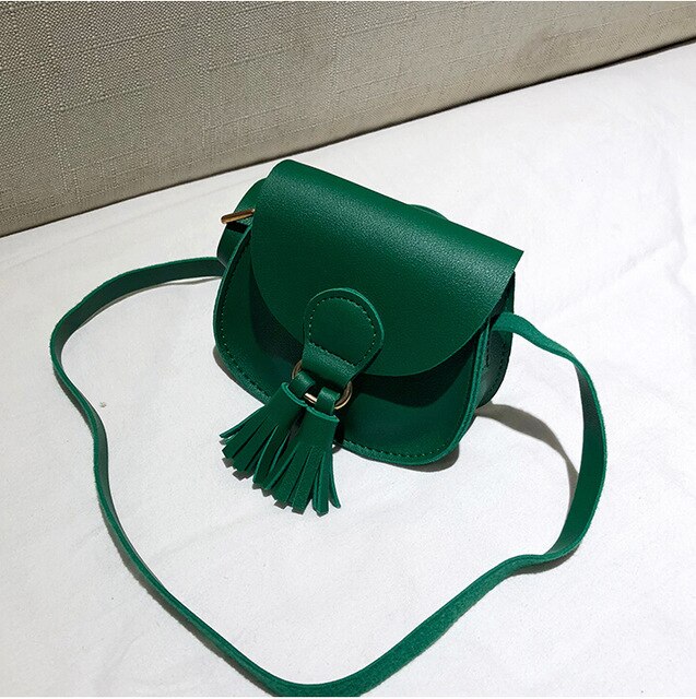 2021 7 cores mais novo chegada crianças meninas pequena bolsa de ombro crianças doce couro pu cintura saco crossbody bolsas bonitos: Verde