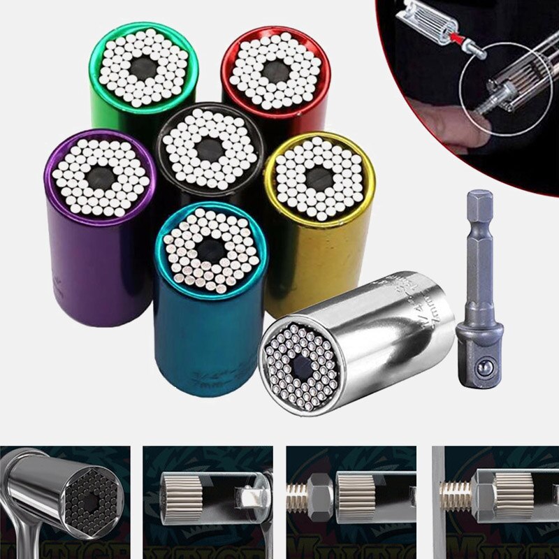 7-19mm Power Drill Ratchet Bushing Spanner Universal Torque Wrench Head Set Socket Sleeve Magic Key Grip Hand Tools