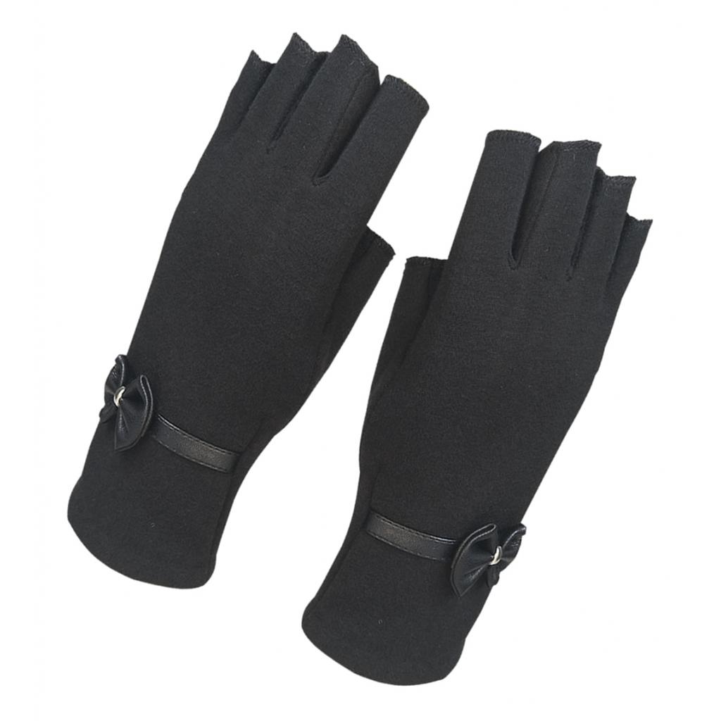 Winter Fingerless Half Gloves Motorcycle Warm Half Finger Cycling Gloves