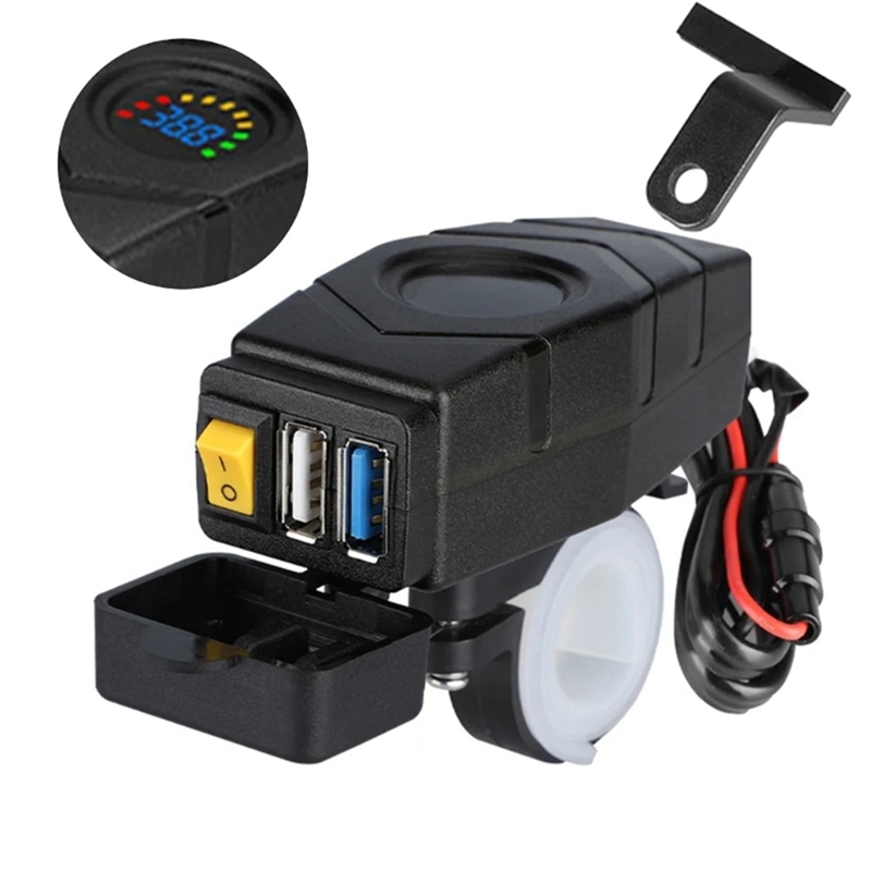 C1fb 20-80v elcykelstyr usb-oplader 24v 36v 48v 60v qc3.0 hurtigopladeradapter nem installation