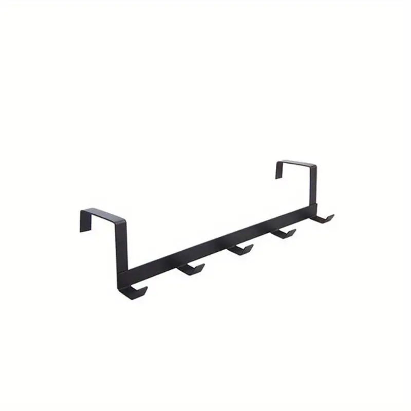 Haken über der Tür, 5-Haken, für Zuhause, Badezimmer, Organizer, Kleidung, Mantel, Hut, Handtuchhalter, Badezimmer, Küchenzubehör: Dunkelgrau
