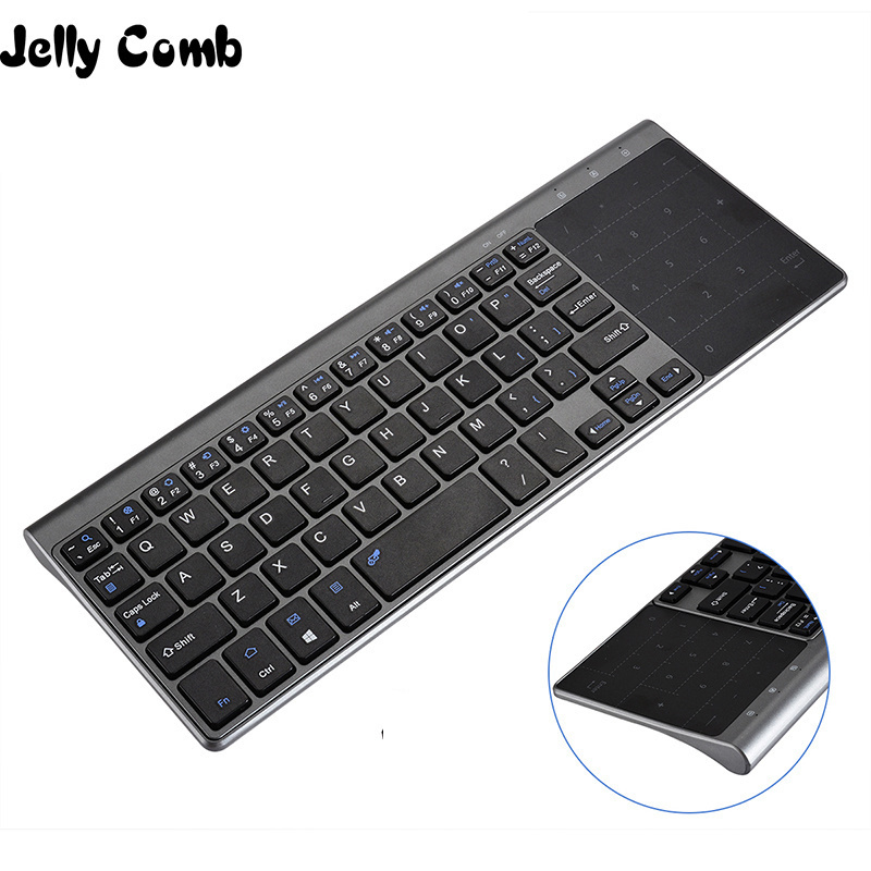 Jelly Kam Draadloze Toetsenbord Met Nummer Touchpad Voor Notebook Pc Smart Tv Jr Dunne Usb Draadloze Mini Toetsenbord Spaans Russisch