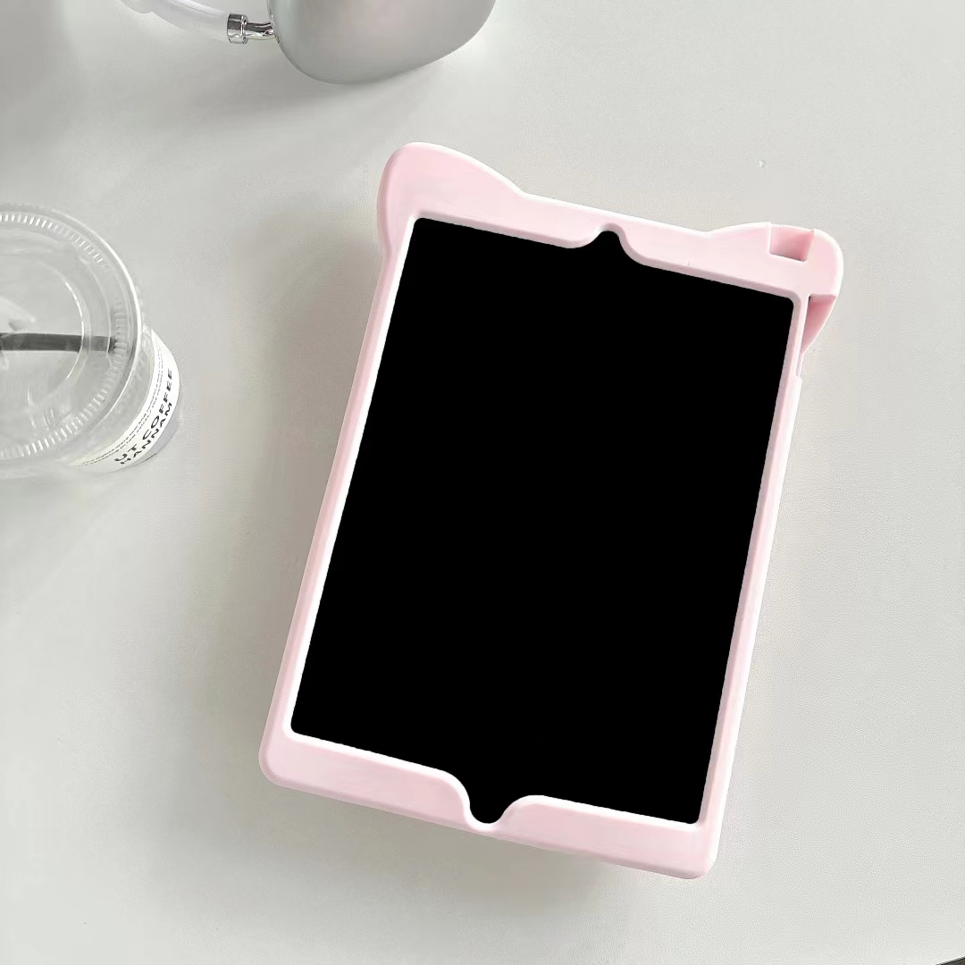 Ours rose de dessin animé mignon 3D, Kawaii, en Silicone souple, pour Ipad pro 9.7 10.5 air 5 4 3 2 10.9 2022 11 10. 2 avec étui pour tablette sur pied