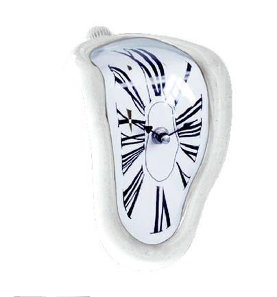 Surreal Melted Twisted Wall Clock Salvador Dali Styled Clock Amazing Home Decor: White