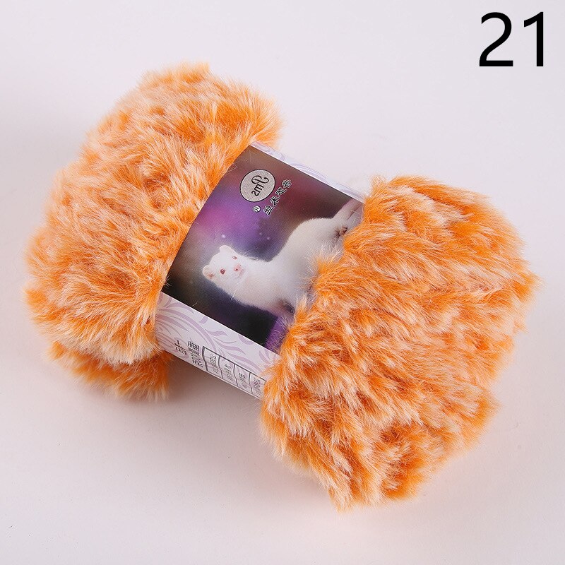 Fil de fausse fourrure en laine de cachemire, 50 g/rouleau, pour tricot à la main, Crochet, pull, fil pour vêtements de bébé, écharpe, fil de vison pelucheux: 21
