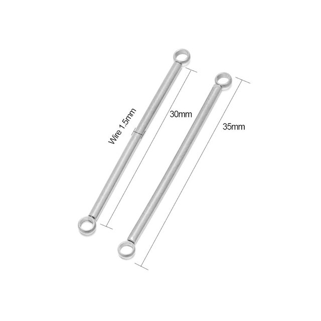 10Pcs Rvs 30/20Mm Bar Links Dunne Stok Strip Connectors Voor Diy Oorbellen Kettingen Connectors sieraden Maken: green