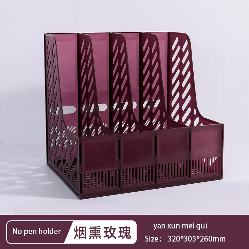 Retro Multi-Layer Frame File Storage Box Student A4 Data Vertical Book Rack DIY Desktop Organization Rack School Office Supplies: yan xun mei gui
