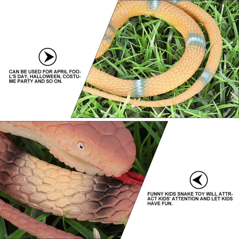 2 stk simulation pythoner realistiske halloween dekorative bløde slange model barn legetøj prank rekvisitter til haven