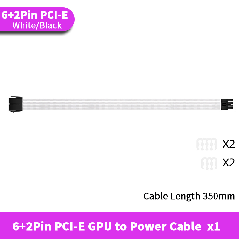 TEUCER 350mm przedłużacz ATX EPS PCI-E do płyty głównej procesora GPU 24PIN 4 + 4PIN 6 + 2PIN 8PIN przedłużacz zasilacza