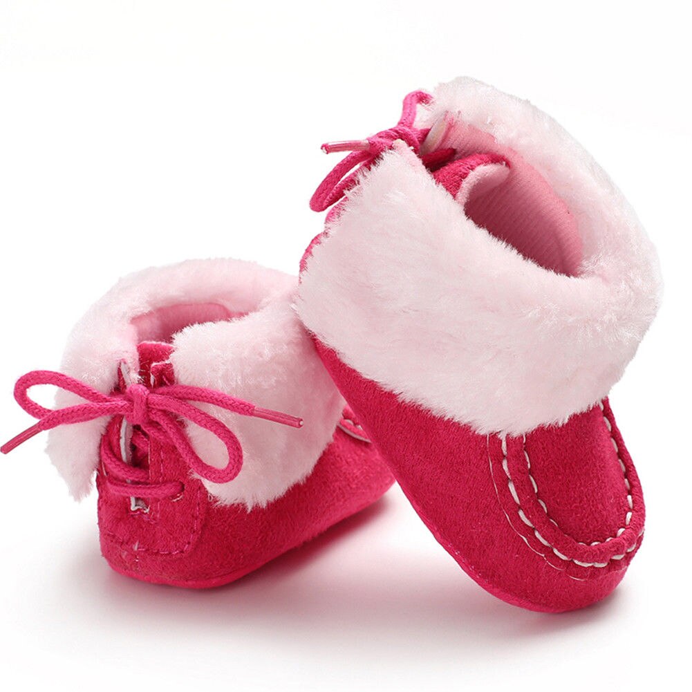Novo Inverno Quente Hand-made Prewalker Botas De Pelúcia Menina Menino Da Criança Anti-silp Prewalker Velo Bota Lace Up berço Calçados Sapatinho de neve