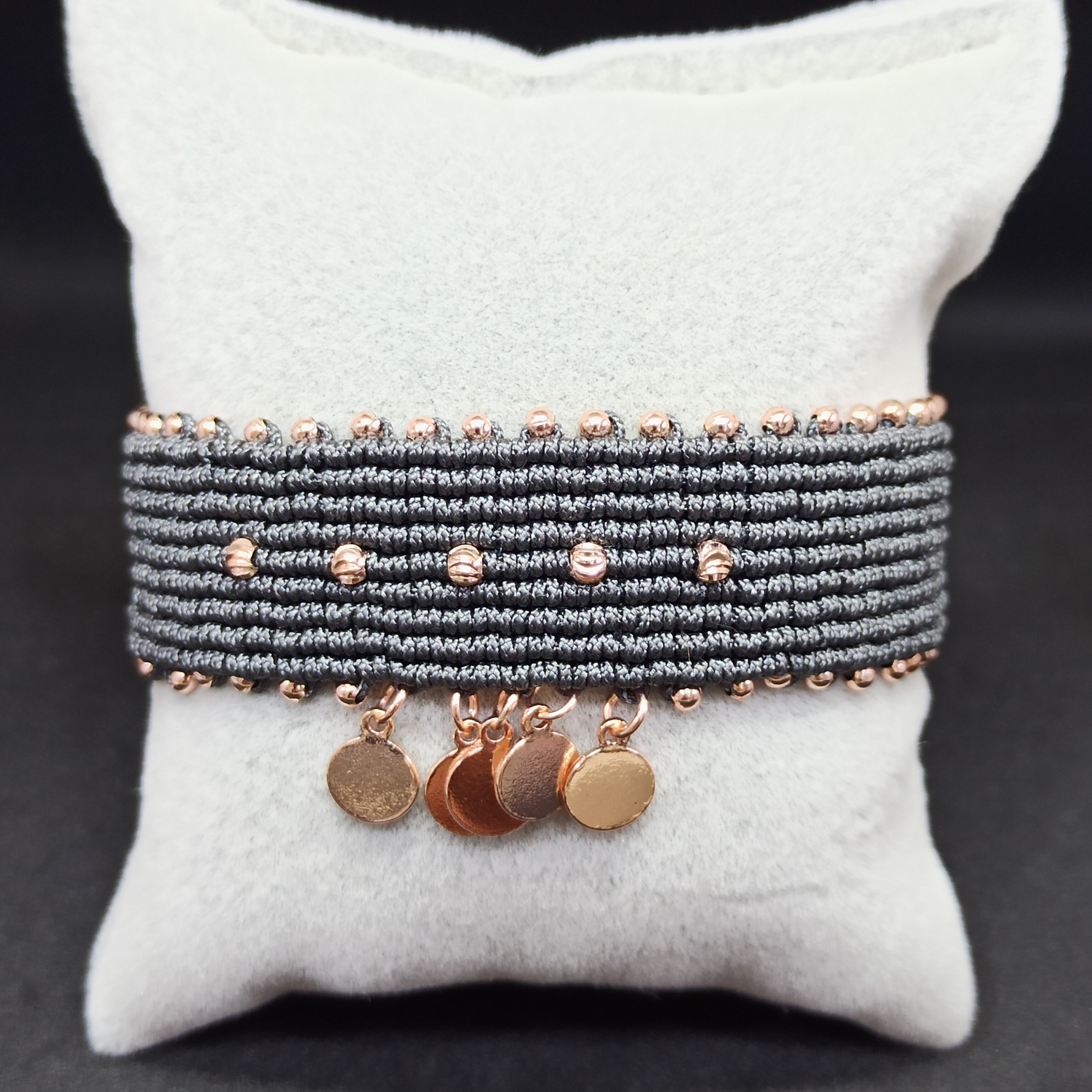 EL YAPIMI PARACORD İP ASANSÖRLÜ AYARLANABİLİR BİLEKLİK ÖZEL YAPIM KADIN BİLEKLİK MODA TAKILAR KIZLAR GRİ İP BUJİTERİ