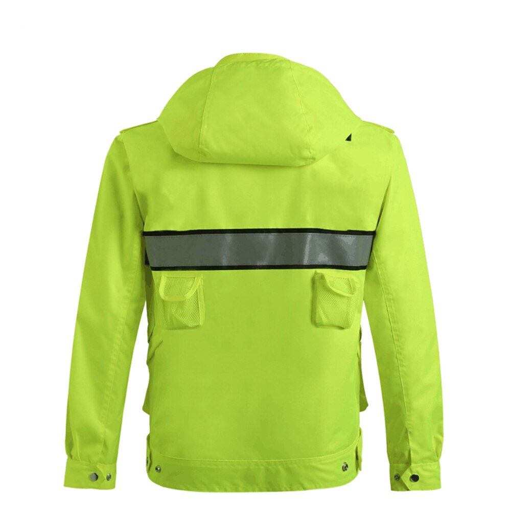 Hi-Viz High Visibility Waterproof Rain Jacket Safety Jacket Water Resistant Lightweight Rain Coat For Men Women