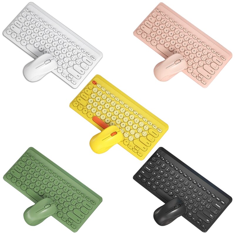 Simple Wireless Keyboard and Mouse Compact Quiet Full-Size Keyboard Mouse Combo with USB Receiver for Laptop Notebook