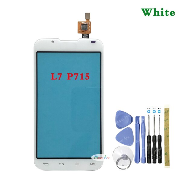 4,3 "para LG Optimus L7 II P710 P713 y L7 II 2 Dual P715 P716 Sensor de pantalla táctil Panel de lente de vidrio exterior: P715 White With Tool