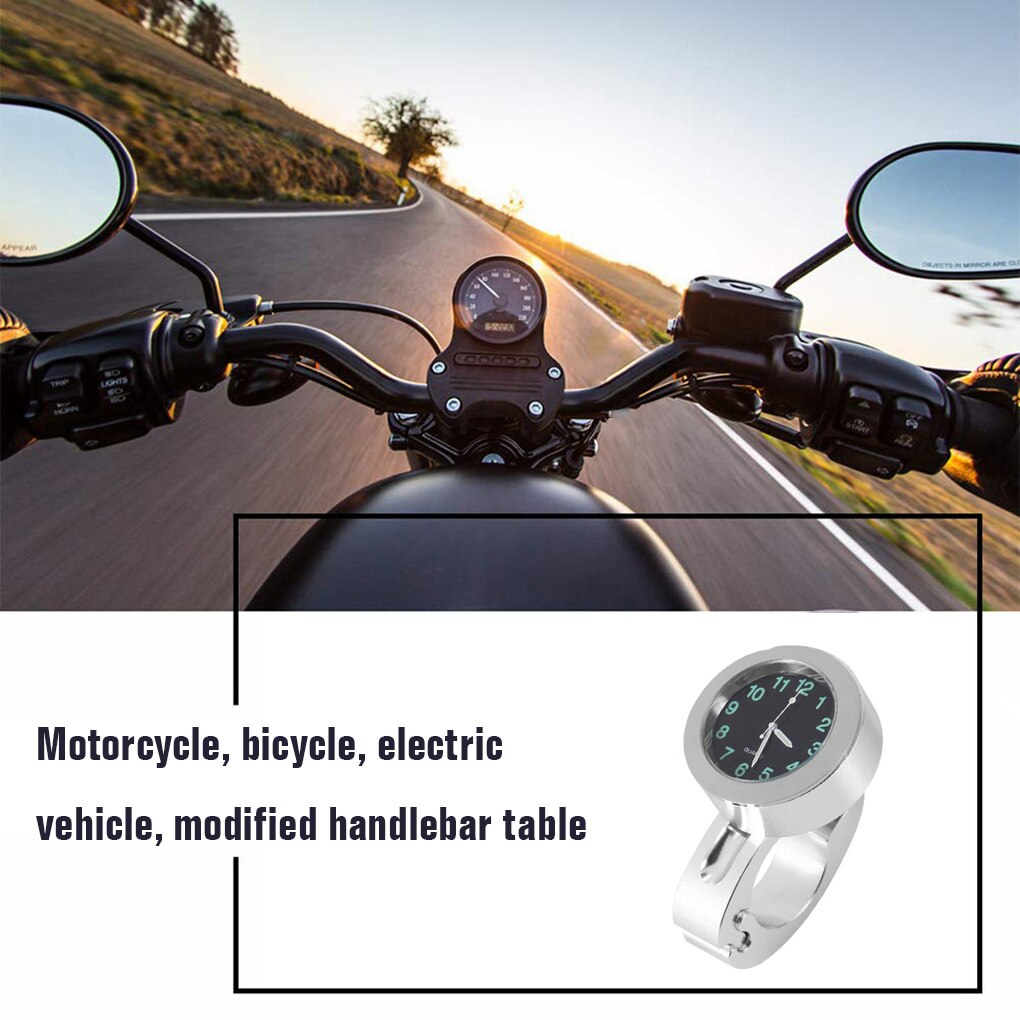 Universele Waterdichte Fietsstuur Mount Horloge Fietsstuur Glow Klok Alluminum Legering Wijzerplaat Voor Mountainbike