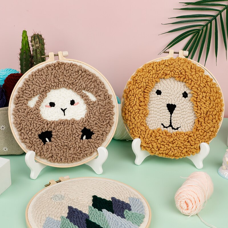 Punch Needle Kit for Starter Punch Needle Embrodery Kit Cross Stitch for Beginner Handcraft Wall Painting Home Decor Craft Kit