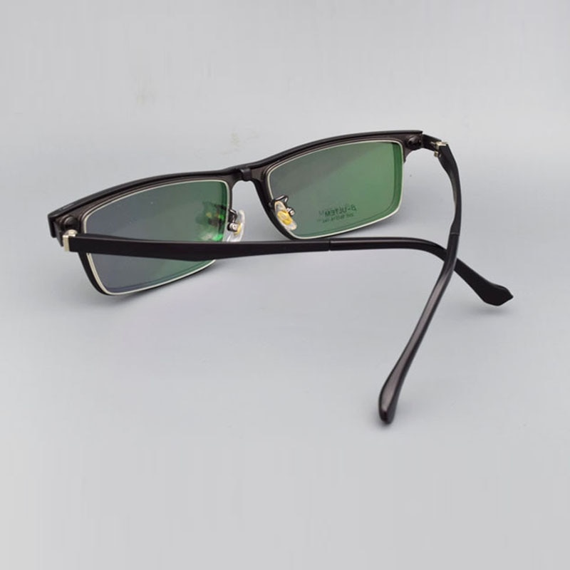 Halv ramme briller mænd med spænde polariserende solbriller magnet rustfrit stål nattesyn beskyttelsesbriller køre recept