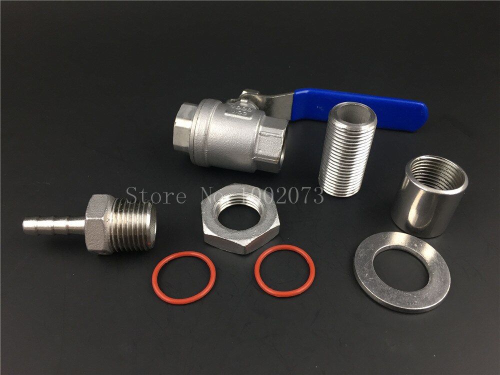 Stainless Steel Beer brewing Weldless Kettle Ball Valve 1/2&quot;NPT Kit Quick Disconnect Set, Pipe Fitting Nut and bulkhead assembly