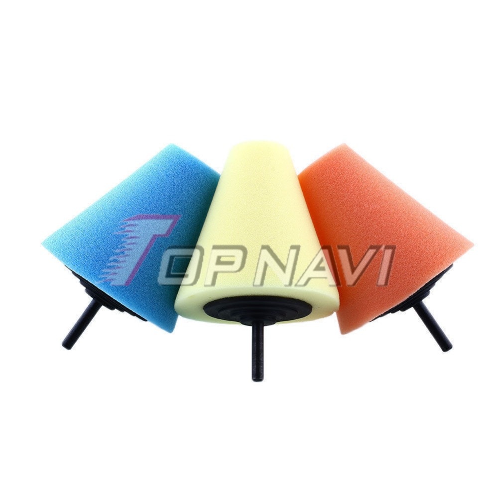 Topnavi Foam Cone Shaped Sponge Polishing Buffing Pads for Car Wheel HubTool