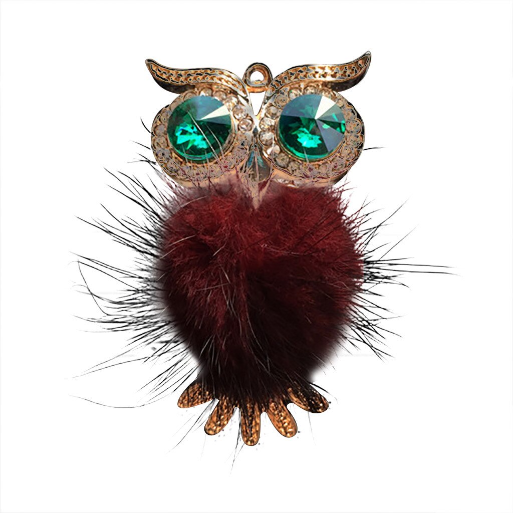 Diamant fourrure hibou voiture désodorisant Auto sortie parfum Clip parfum arôme diffuseur Bling voiture accessoires décor ornements # BL5: Wine