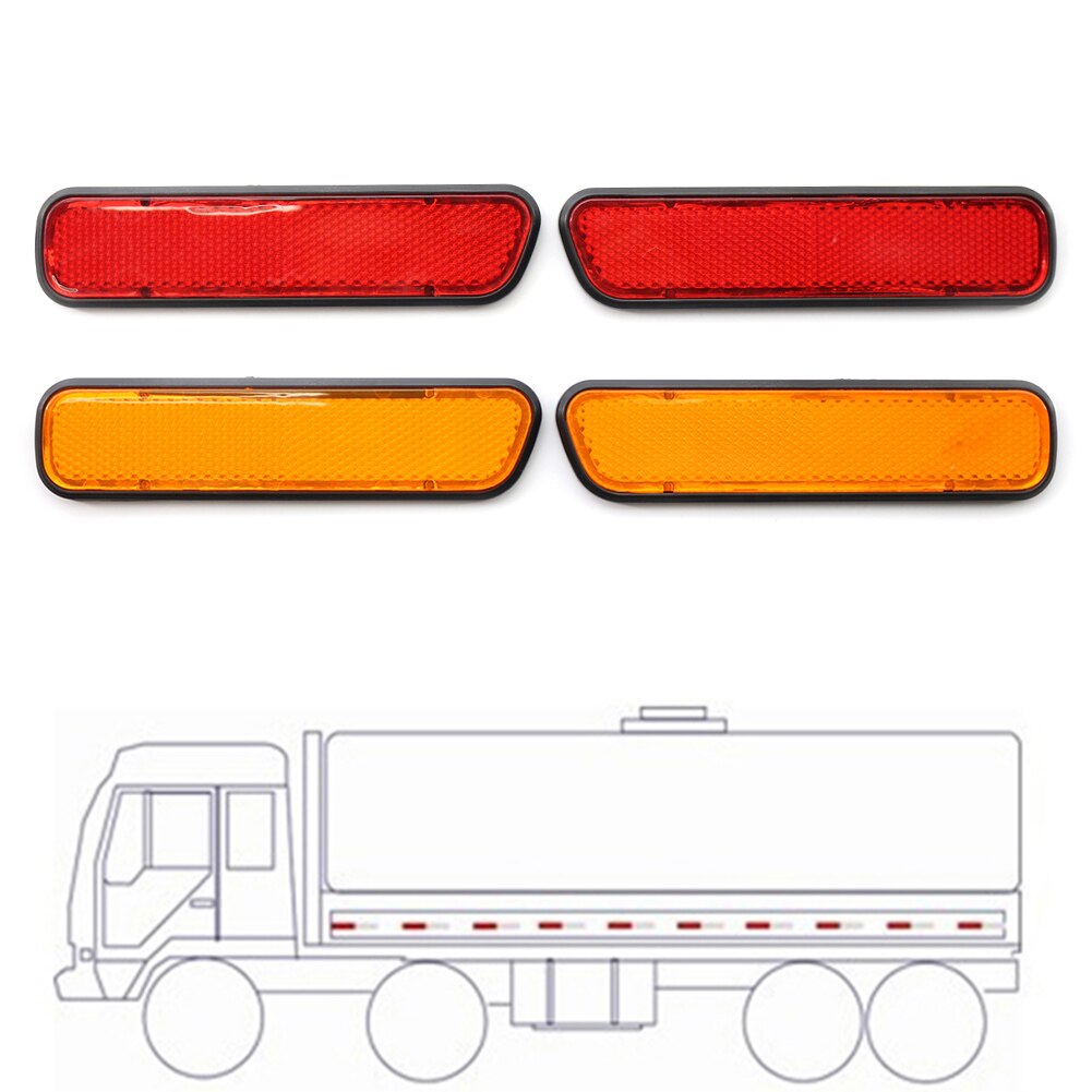 2Pcs Universal Car Reflective Warning Strip Tape Bumper Truck Safety Reflector Car Sticker Decal