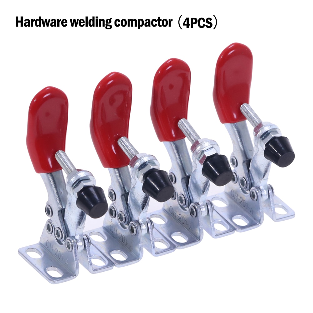 4pcs 201A Horizontal Toggle Clamp Quick-Release Toggle Clamps Set 27KG Vertical Toggle Clamp Hand Clip Tool