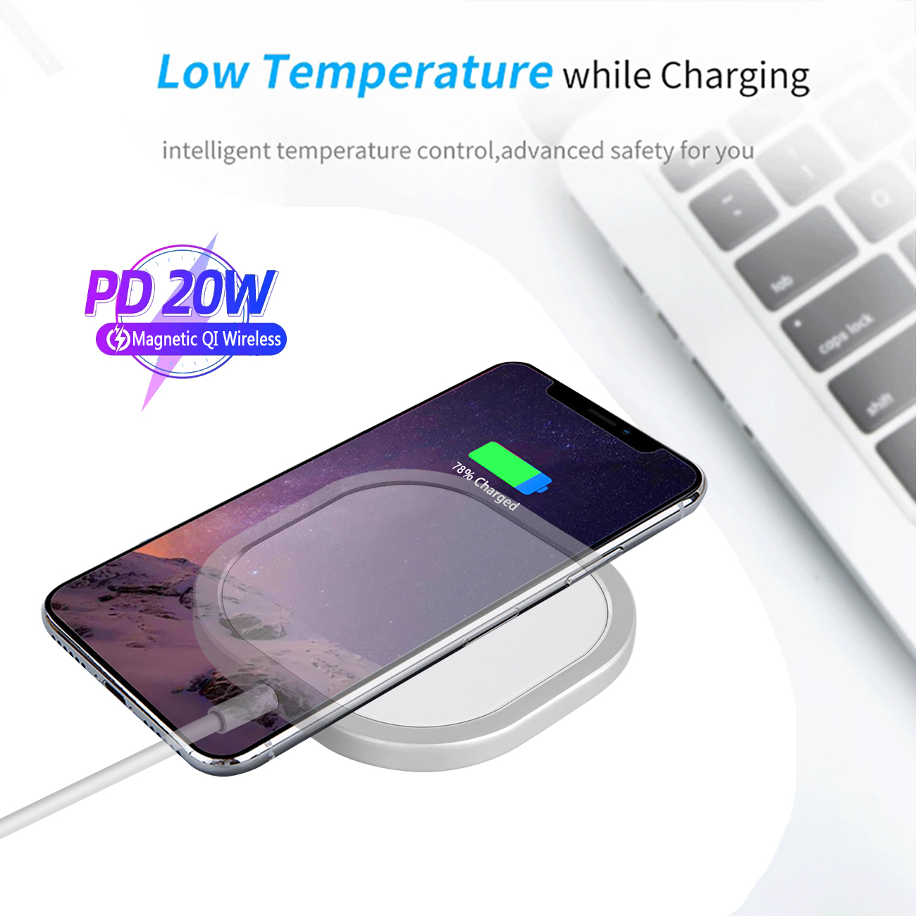 20W Magnetische Draadloze Oplader Voor Iphone 12 Pro Max 12pro Qi Fast Charger Dock Charger Voor Iphone 12 Mini usb C Pd Adapter