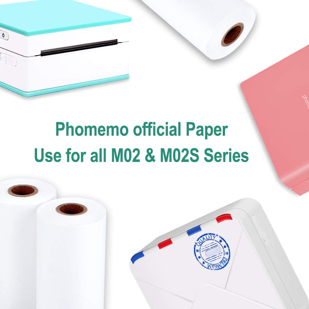 Phomemo – Papier thermique auto-adhésif, étiquette autocollante imprimable, pour imprimante M02/M02S/M02Pro, Papier Photo