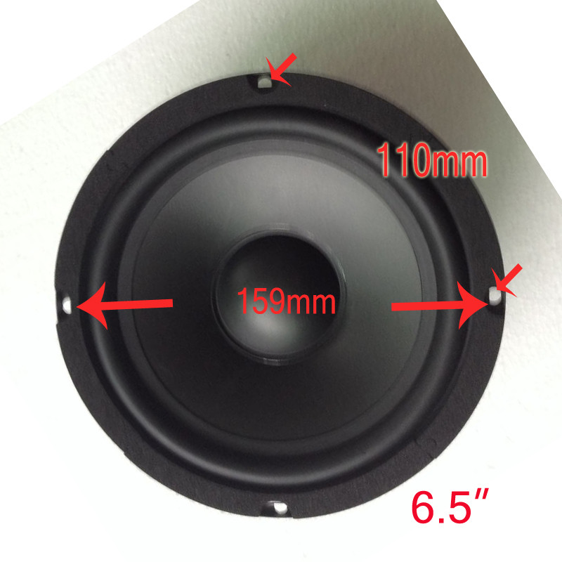 2 st/parti 6/ 6.5 tum högtalare 300w max 8 ohm svart gummikant pp-kon bil hifi-ljud mellanregisterhögtalare ktv