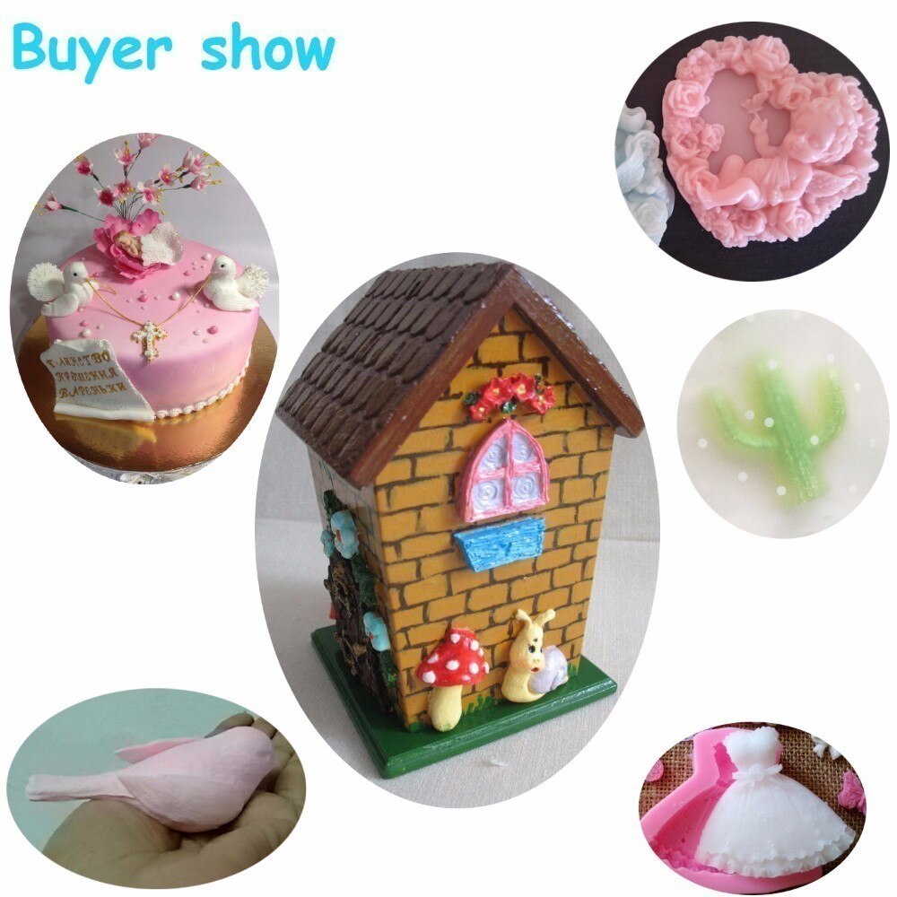 Mujiang 3D Angel Hart Cupcake Siliconen Mal Beer Snoep Chocolade Polymeer Klei Mallen Bruiloft Fondant Cake Decorating Gereedschap