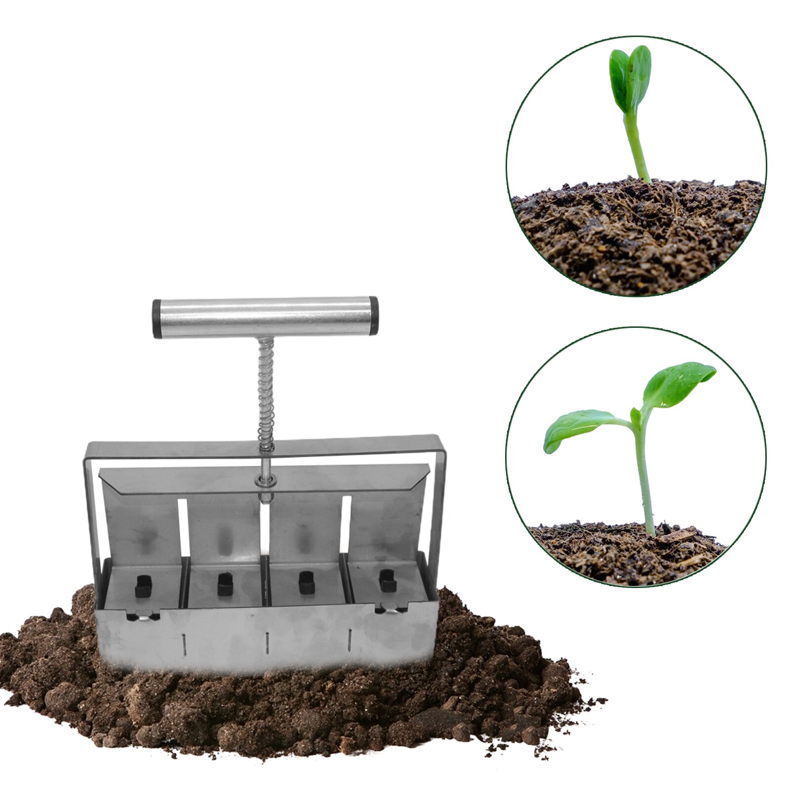 Transplantador de herramientas de suelo para jardín al aire libre, con agarre cómodo, vegetales, frutas, tapón relajante Manual, ergonómico para plántulas