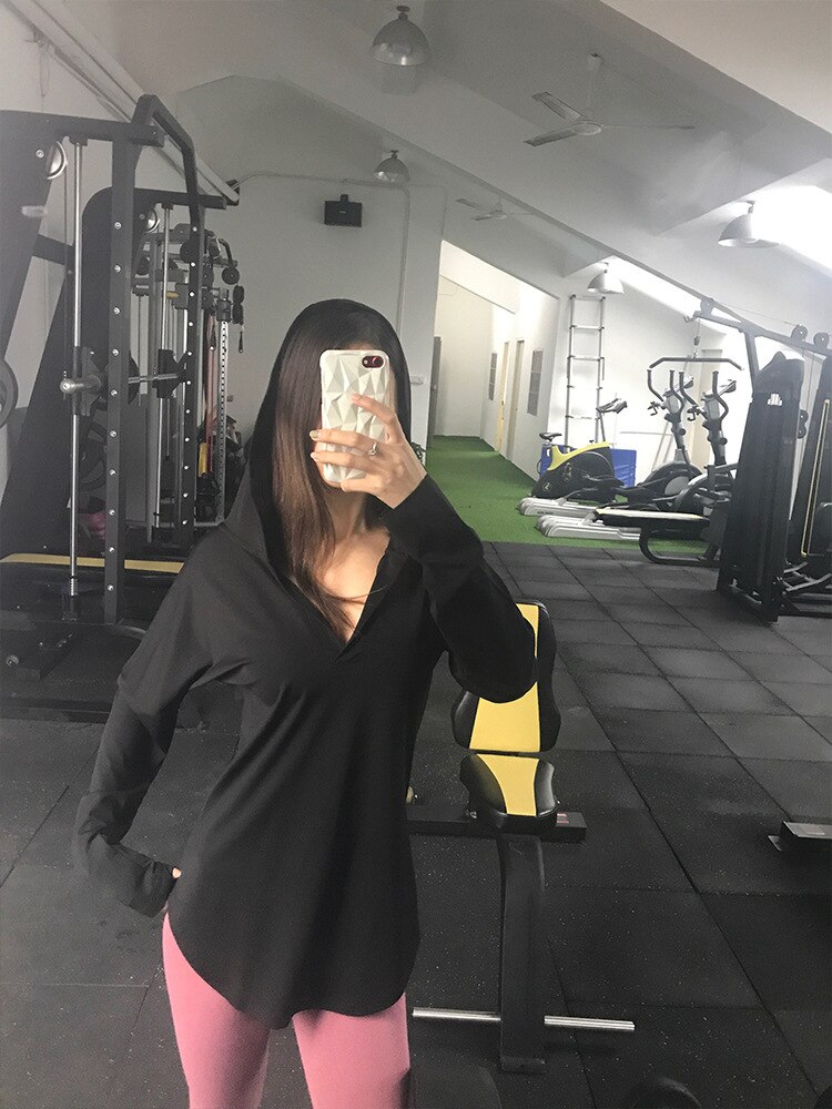 Women's Sport Hoodie - Breathable & Quick Dry - Loose Fit Casual Top: M / Black