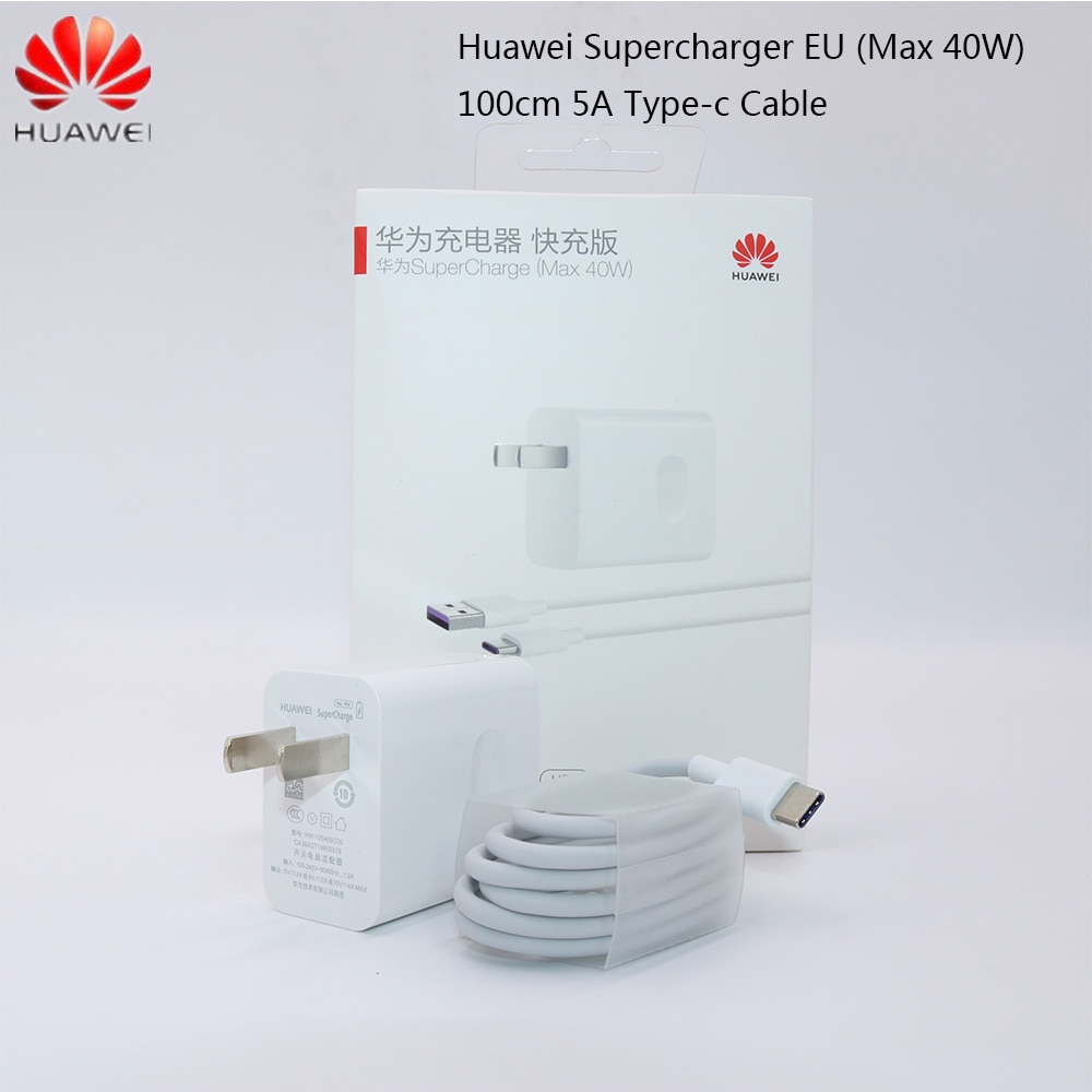 Cargador Huawei P30 Pro Mate 20 Original, 40 W, 10 V/4A, adaptador de supercarga para ee.uu. y 5A, Cable Usb tipo C, voor Mate 20, 10pro Honor Magic 2