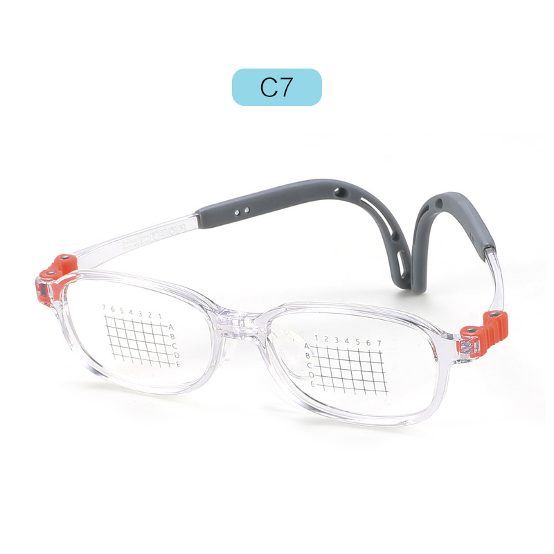 6-12 Jahre alt Brillen quadratisch EMS TR90 Kinderbrille Junge Mädchen Brille Brillen Myopie optische Brillen: YELLOW / 1,61 / Anti Blue Ray