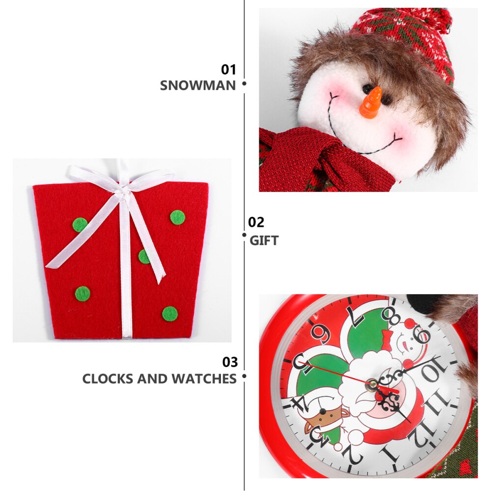 1pc Cartoon Snowman Wall Clock Christmas Clock Wall Clock Decor Xmas Wall Clock for Office Room Party