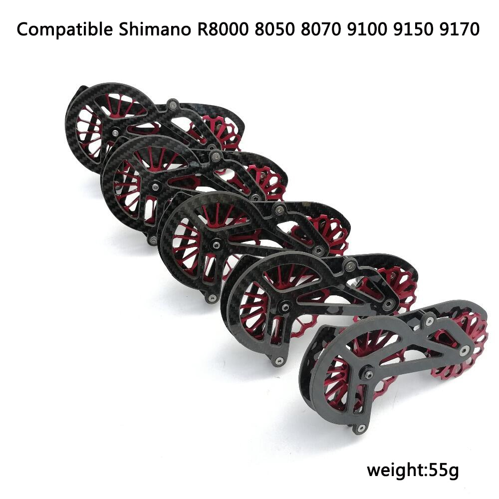 RACEWORK 17T Bike Keramische Carbon fiber Lager Fiets Achterderailleur Gids Wiel voor shimano 9100/9150/R8000 /R8050