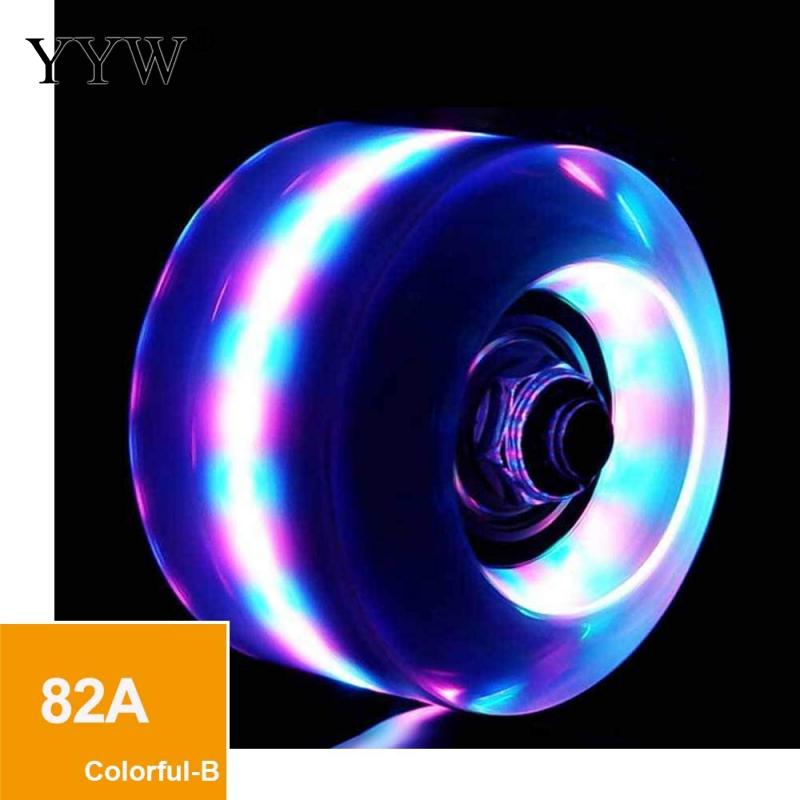 Roller Skate Wielen 4 Stks/set Roller Skate Wielen Schuifschaatsen Lichtgevende Licht Up Quad Roller Skateboard Skates Accessoires Rolschaatsen Wiel (Kleur: Roze