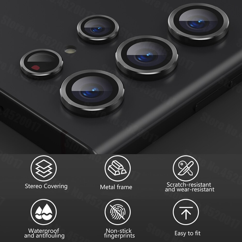 S22 ultra capa completa câmera lente protetor para samsung galaxy s22 ultra liga de alumínio metal vidro temperado para samsung s22ultra
