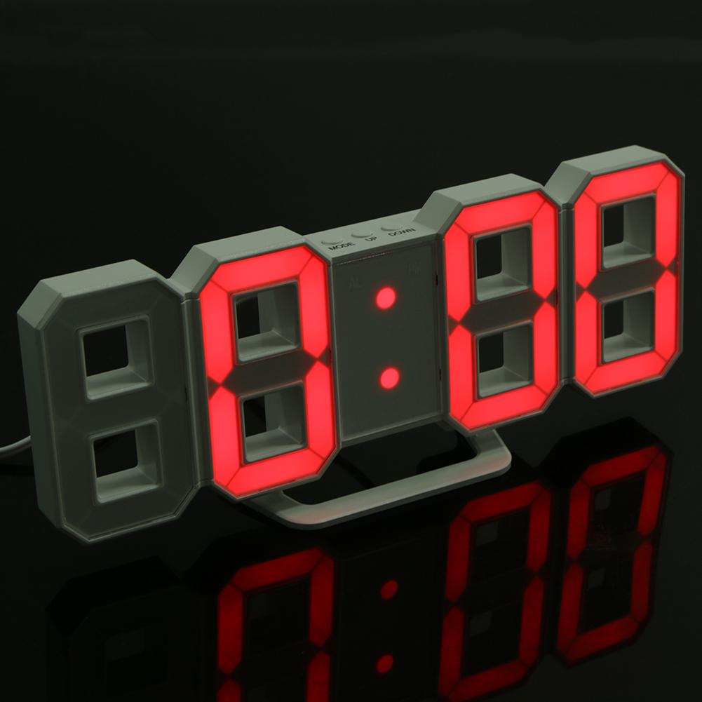 LED Digital Clock 24 or 12-Hour Display Clocks Alarm Snooze 8888 Display USB Cable Charging Home Livingroom Decoration