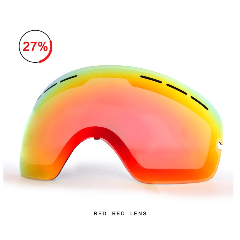Original Lens Ski Goggles Lens Anti-fog UV400 Big Spherical Ski Glasses Snow Goggles Eyewear Lenses Replacement Only Lens